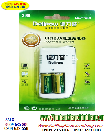 Bộ sạc pin Lithium Delipow DLP-160 kèm sẳn 2 pin sạc Delipow CR123A lithium 3v| CÒN HÀNG 